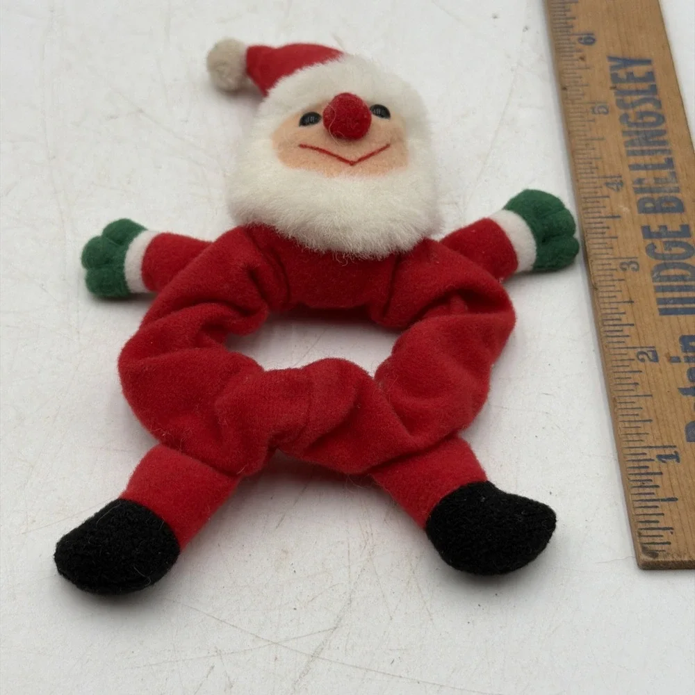 Vintage Christmas Hair Pony Tail Scrunchie Scrunchy Santa Claus